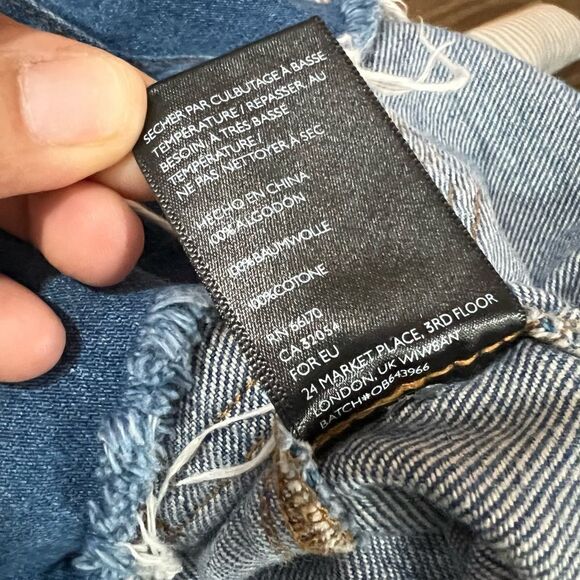 BDG Button Front Mini Medium Wash Blue Denim Skirt Women's Size S - Picture 10 of 11